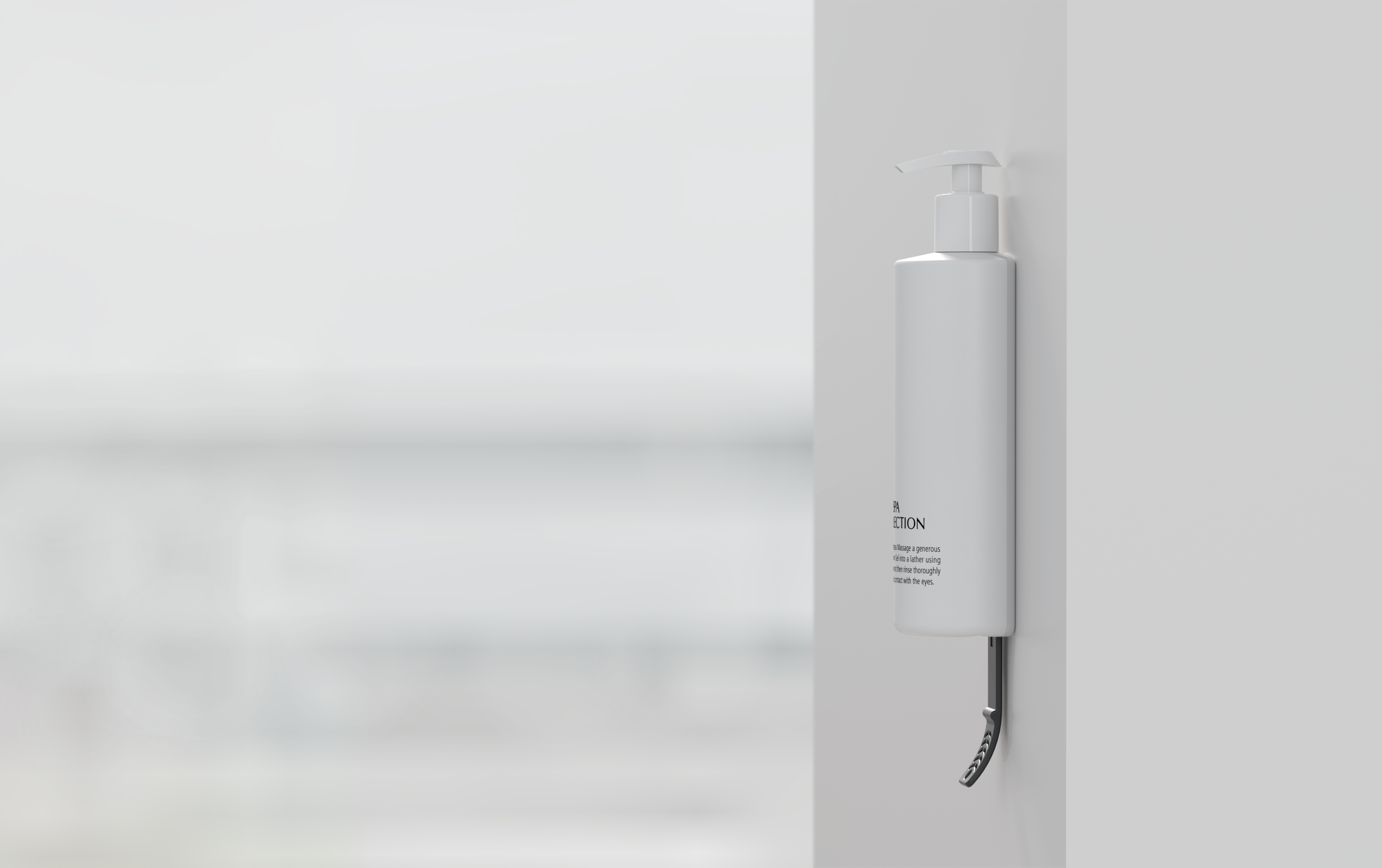 Witte onzichtbare houder voor 380ml fles - 1 stuk