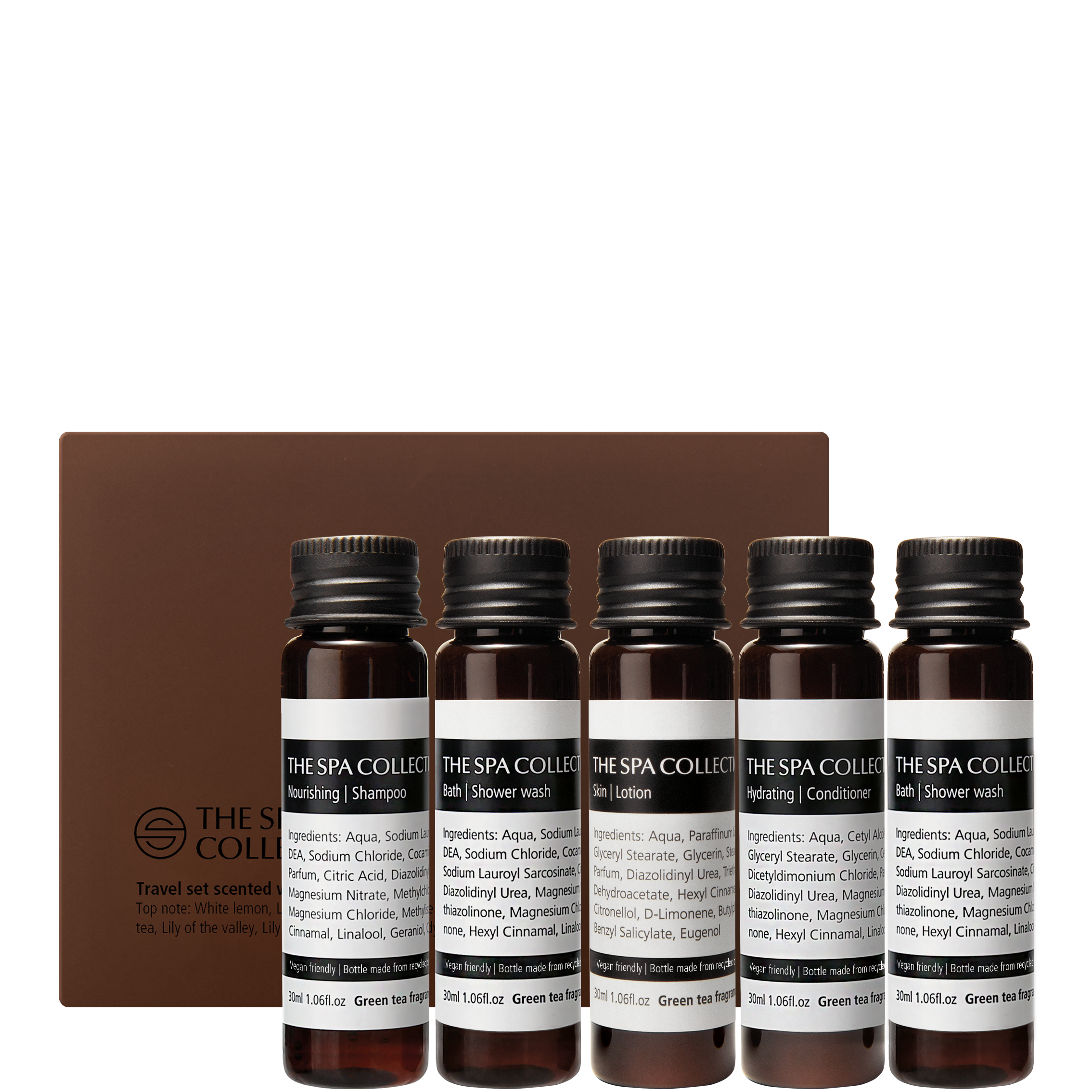 Reisset - 5x 30ml gerecycled PET - The Spa Collection Green Tea